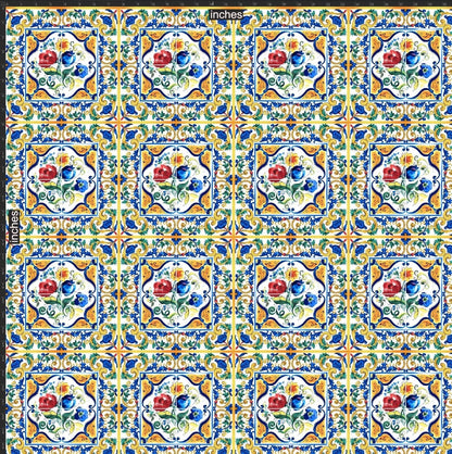 Majolica Pattern Sequin Fabric