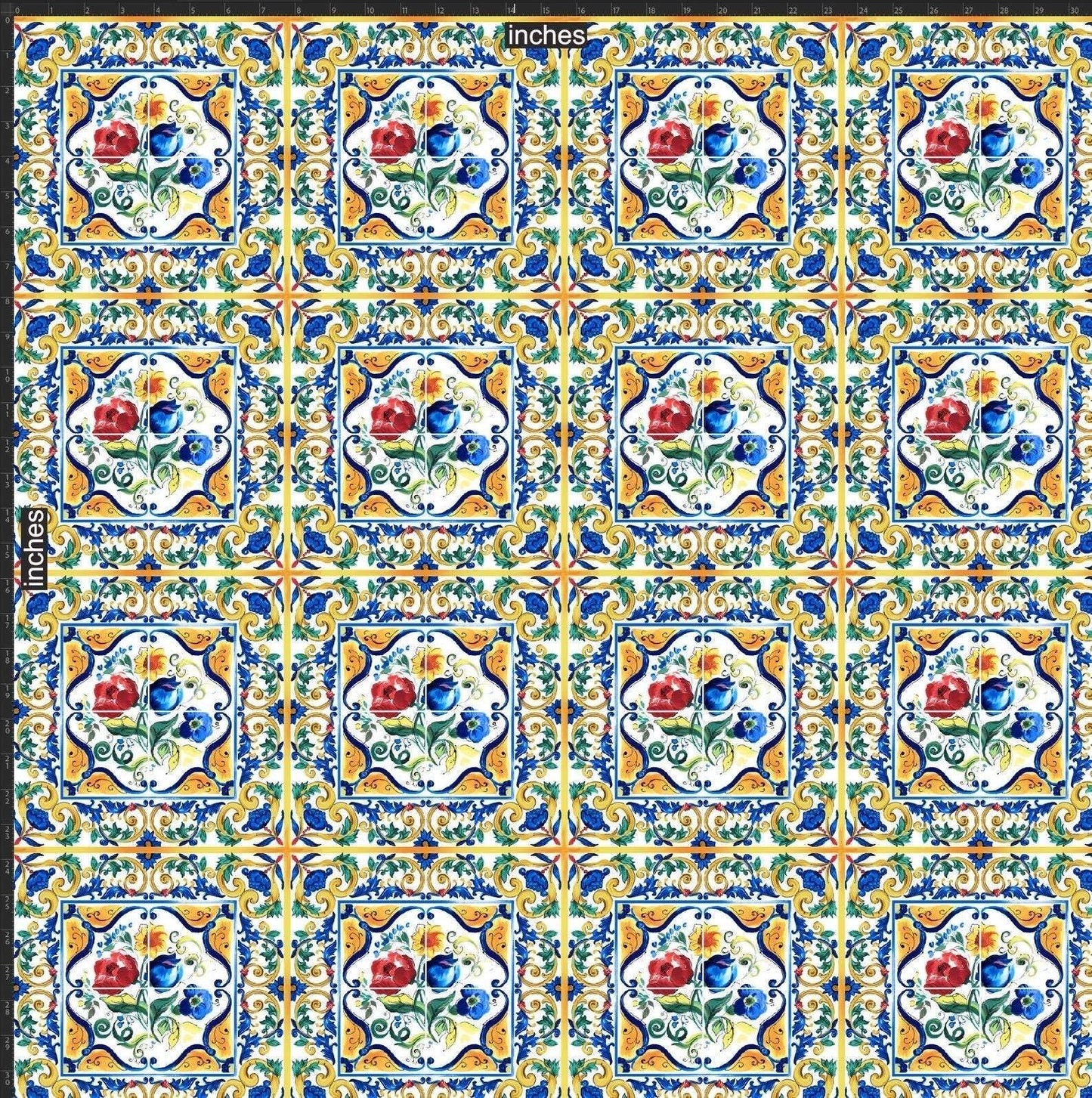 Majolica Pattern Sequin Fabric