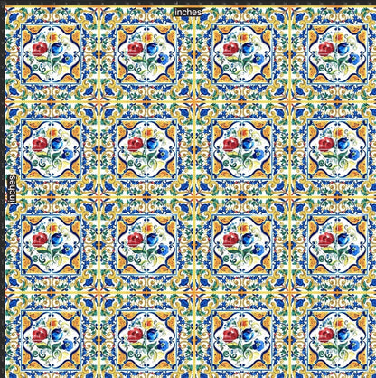 Majolica Pattern Sequin Fabric