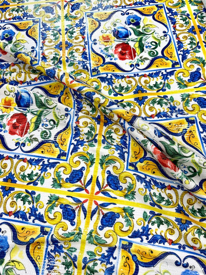 Majolica Pattern Sequin Fabric