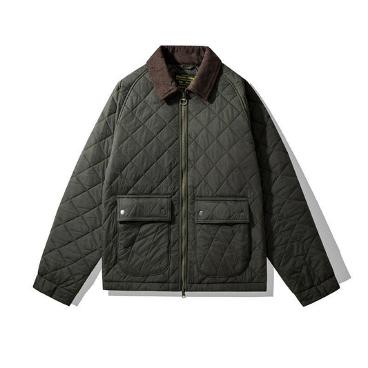 Men's Quilted Corduroy Plaid Jacket