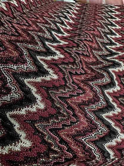 Bordeaux Zigzag Mesh Knit Jersey Fabric