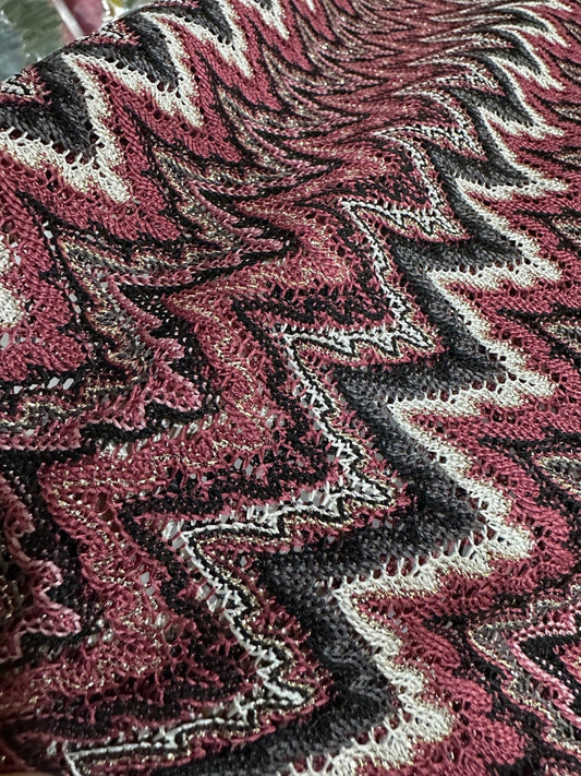 Bordeaux Zigzag Mesh Knit Jersey Fabric