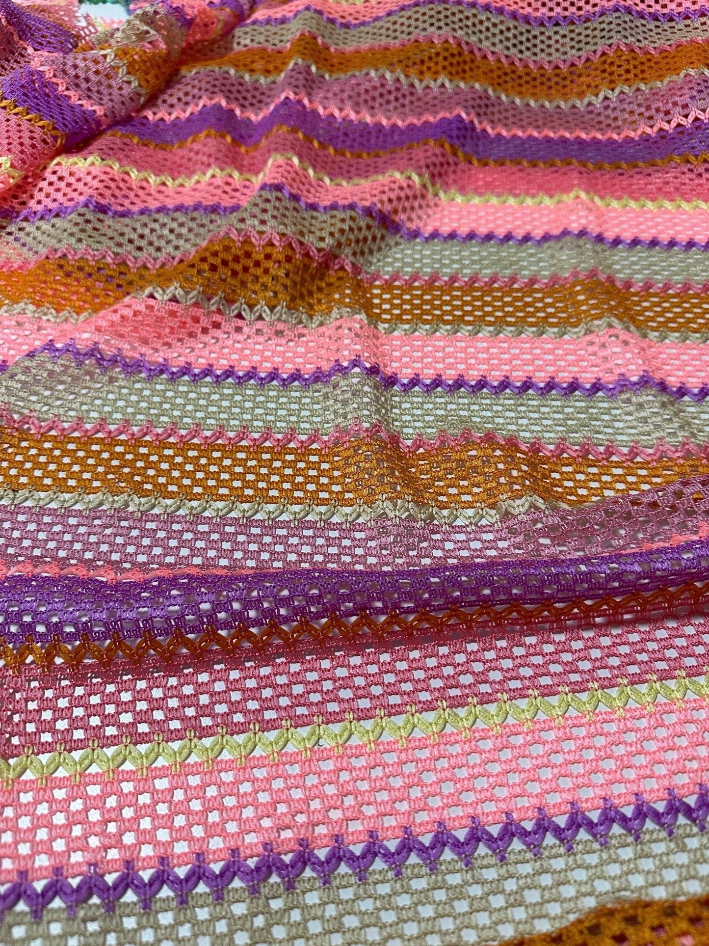 Pink Striped Knit Jersey Fabric