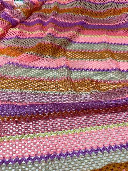 Pink Striped Knit Jersey Fabric
