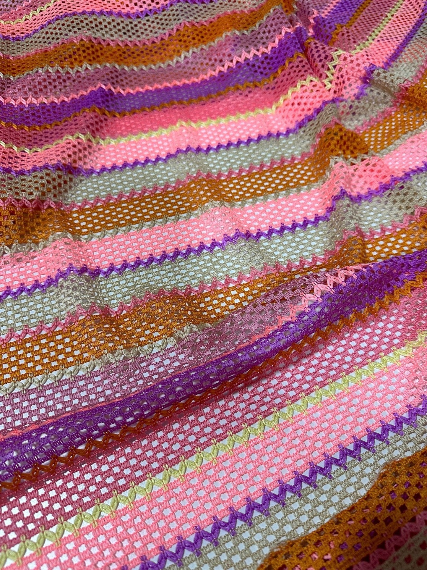 Pink Striped Knit Jersey Fabric