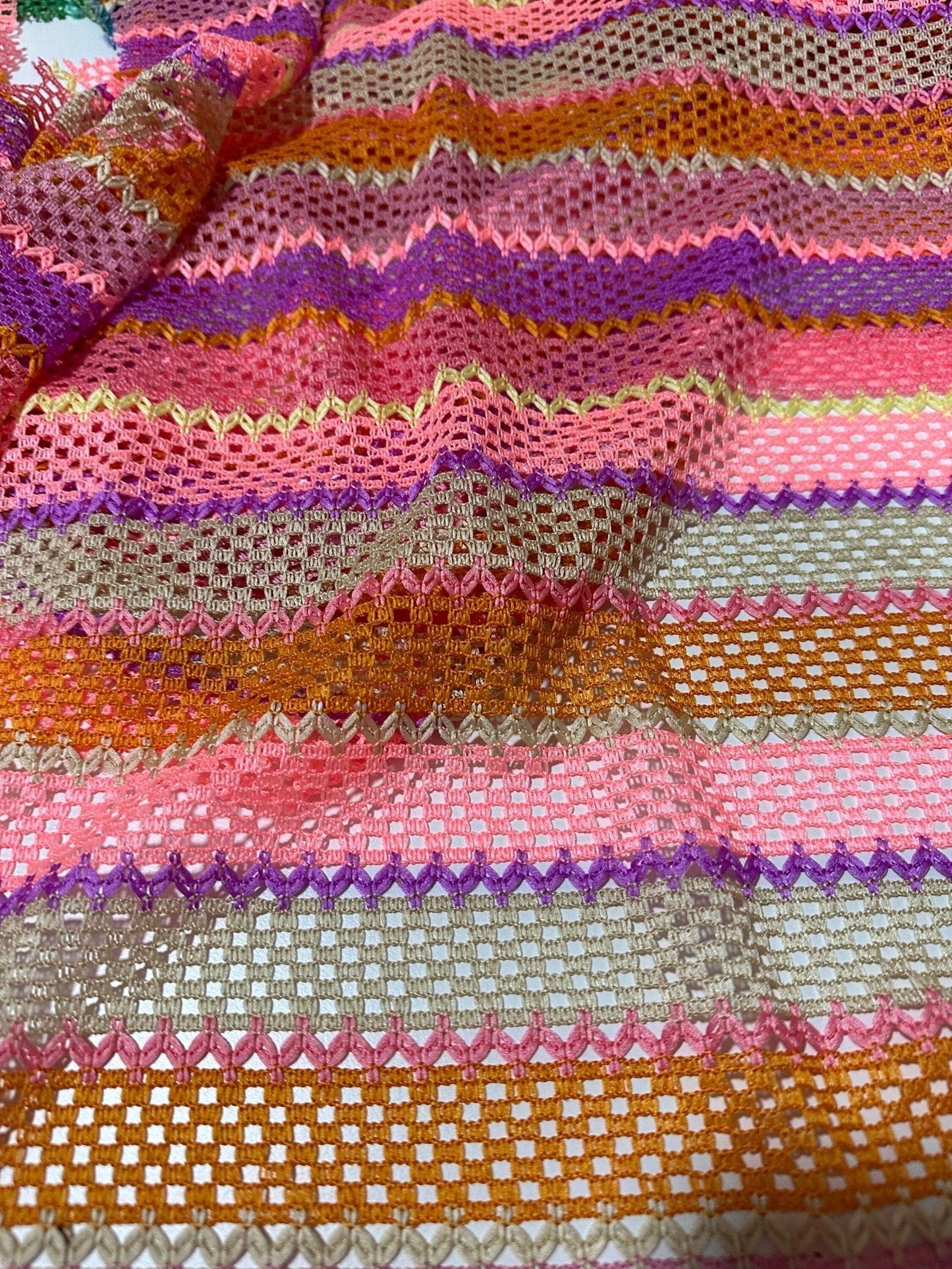 Pink Striped Knit Jersey Fabric