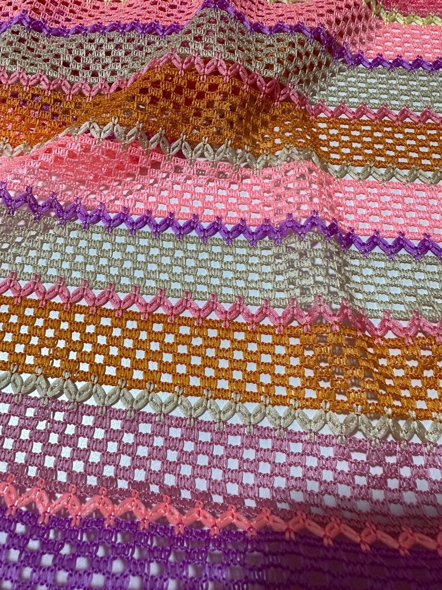Pink Striped Knit Jersey Fabric