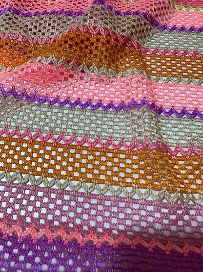 Pink Striped Knit Jersey Fabric