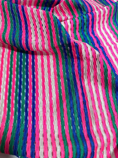 Pink Striped Knit Jersey Fabric