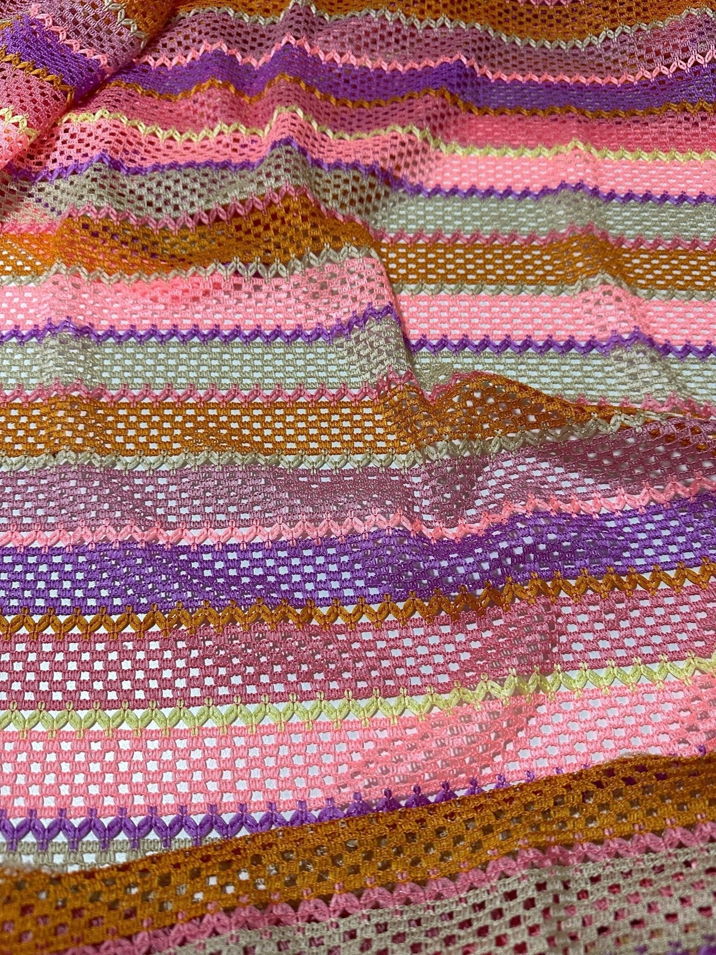 Pink Striped Knit Jersey Fabric