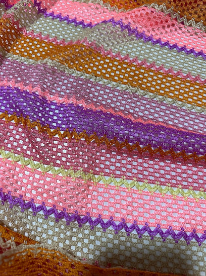 Pink Striped Knit Jersey Fabric