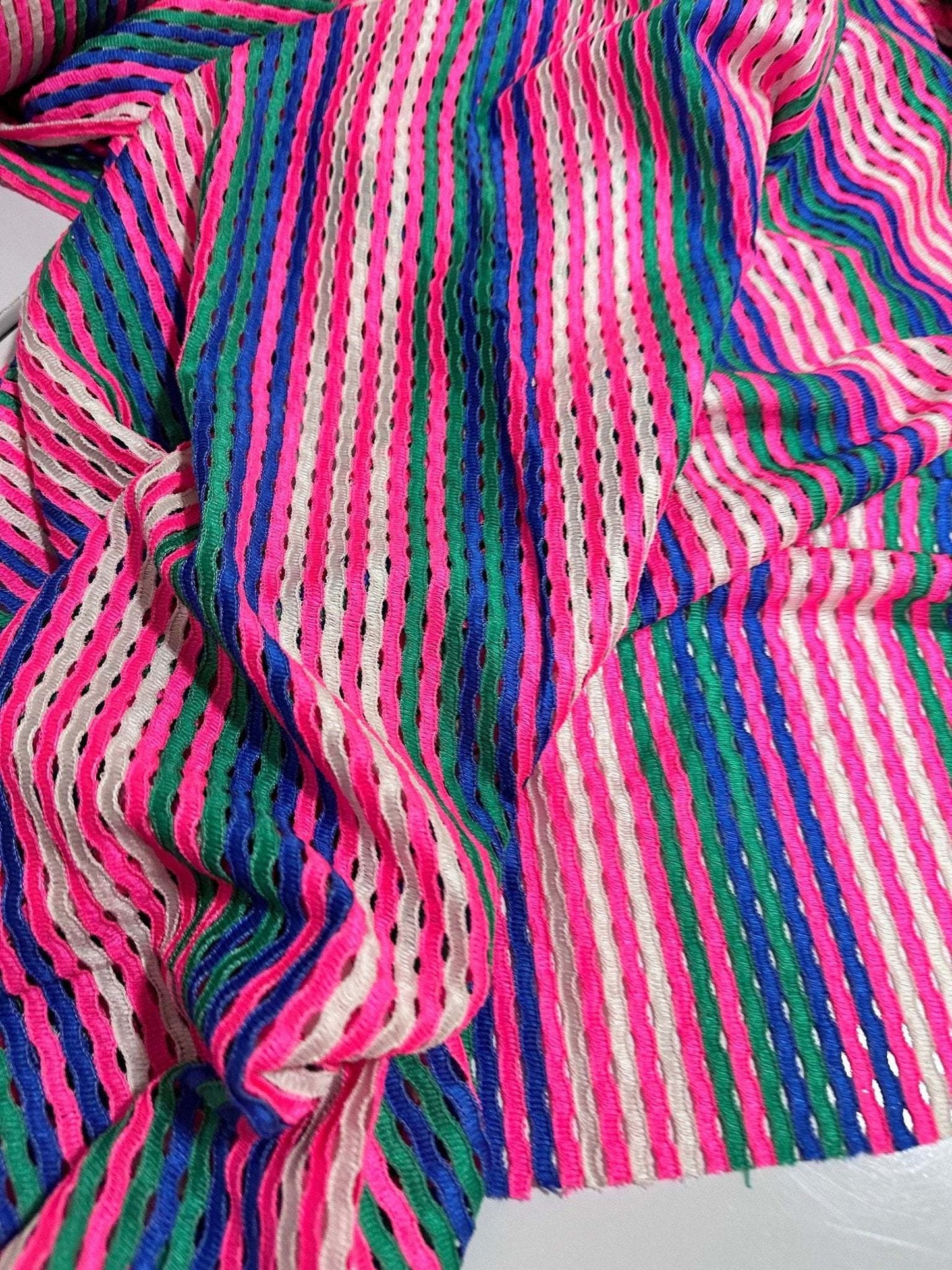 Pink Striped Knit Jersey Fabric
