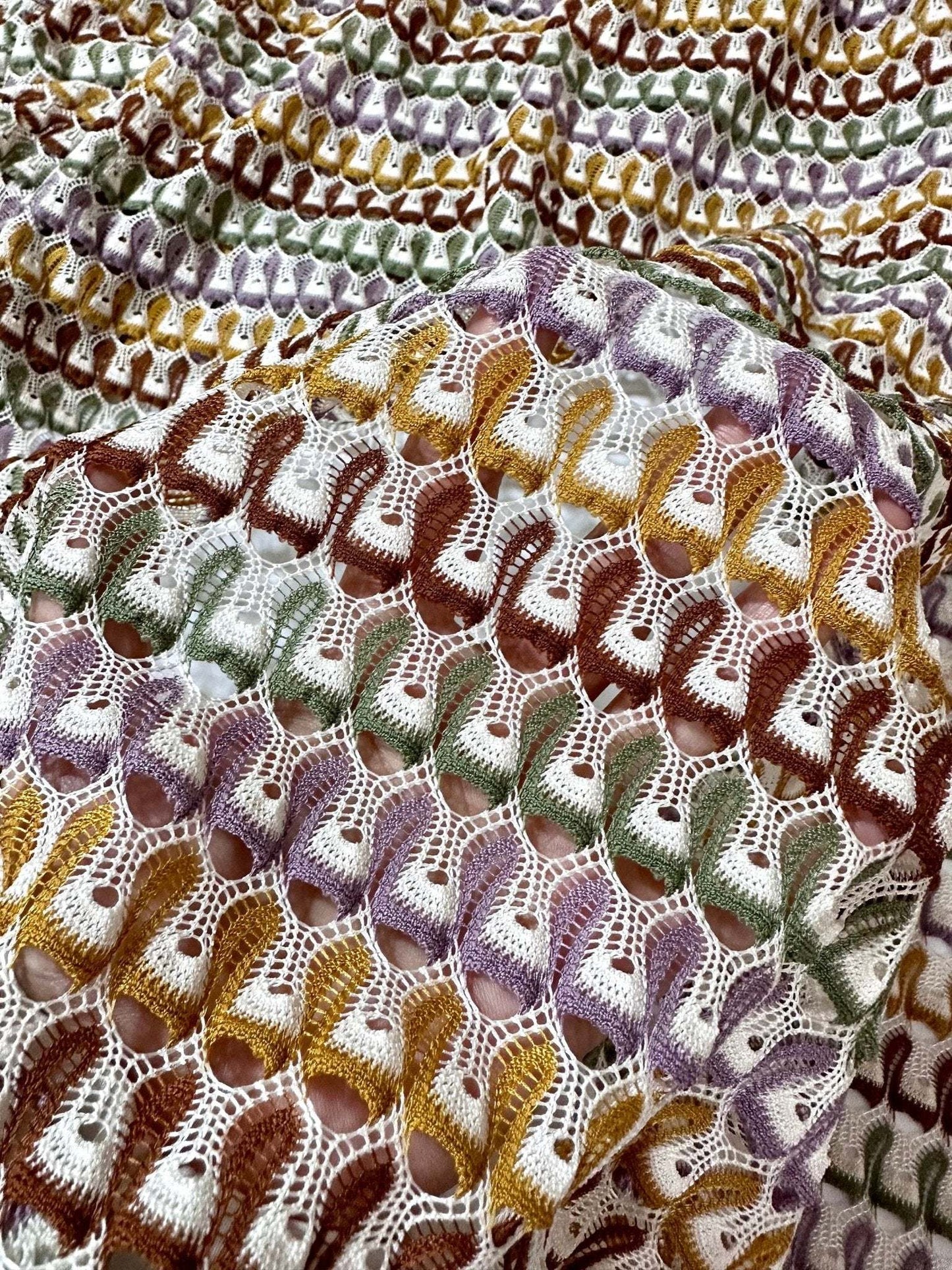 Soft Color Zigzag Knit Jersey Mesh Fabric for Crafts Apparel