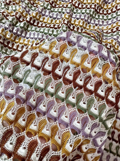 Soft Color Zigzag Knit Jersey Mesh Fabric for Crafts Apparel