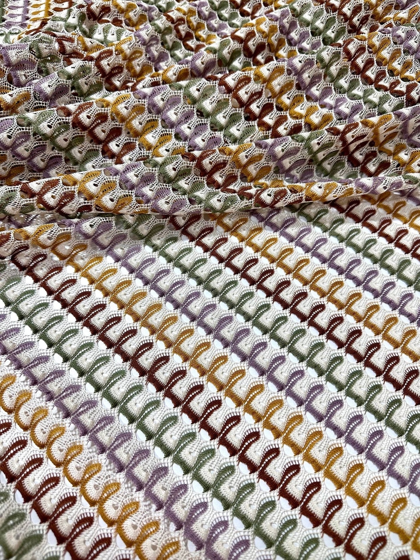 Soft Color Zigzag Knit Jersey Mesh Fabric for Crafts Apparel