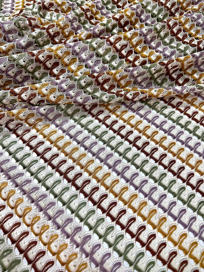 Soft Color Zigzag Knit Jersey Mesh Fabric for Crafts Apparel