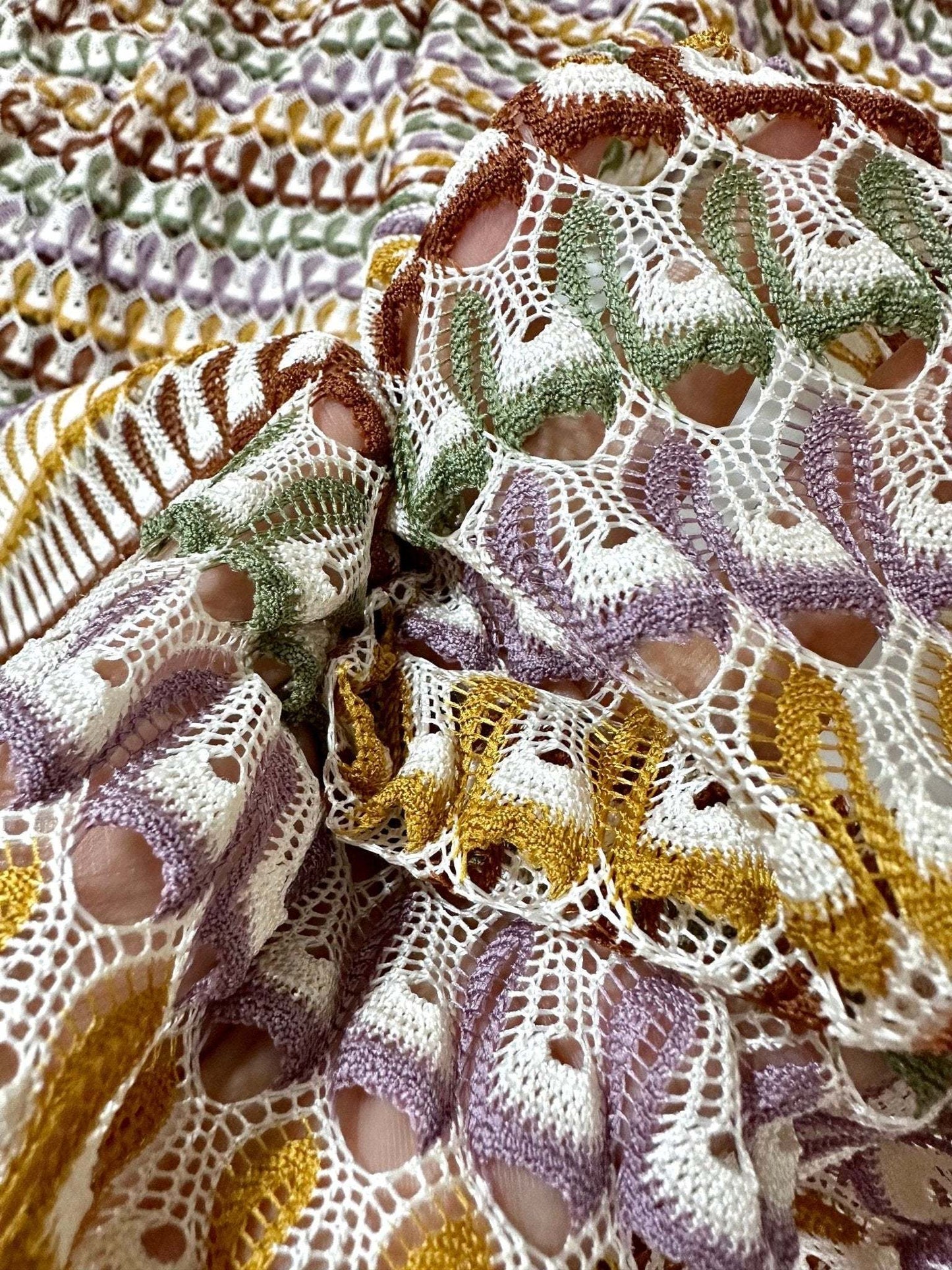 Soft Color Zigzag Knit Jersey Mesh Fabric for Crafts Apparel