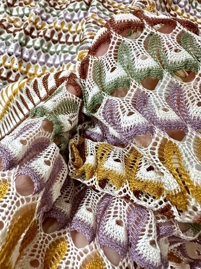 Soft Color Zigzag Knit Jersey Mesh Fabric for Crafts Apparel