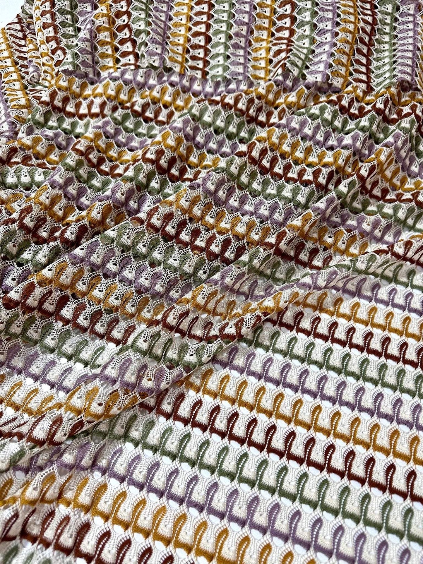 Soft Color Zigzag Knit Jersey Mesh Fabric for Crafts Apparel