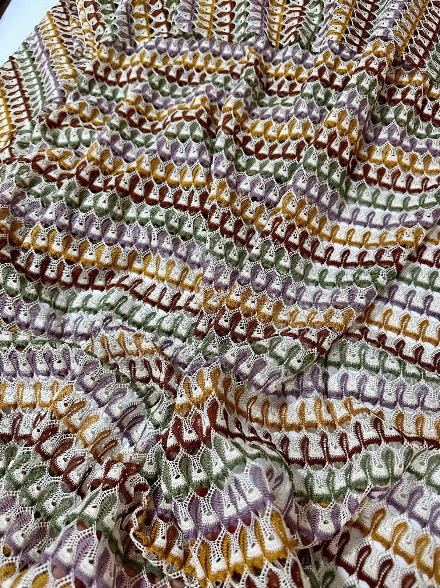 Soft Color Zigzag Knit Jersey Mesh Fabric for Crafts Apparel