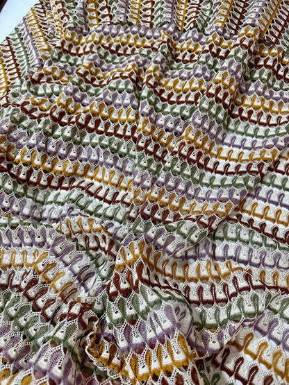 Soft Color Zigzag Knit Jersey Mesh Fabric for Crafts Apparel