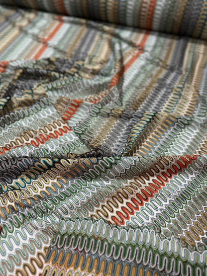 Mesh Zigzag Knit Jersey Fabric
