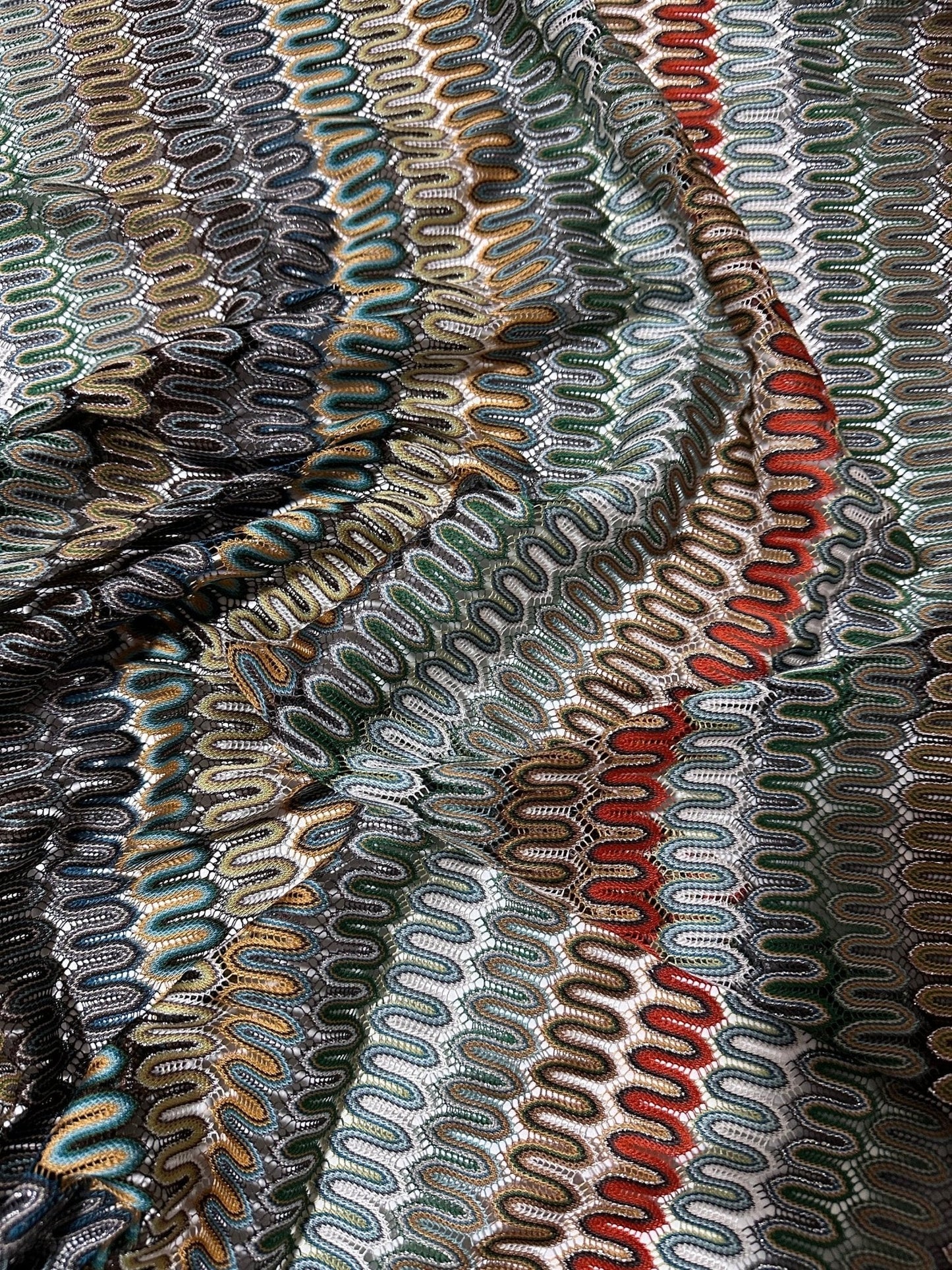 Mesh Zigzag Knit Jersey Fabric