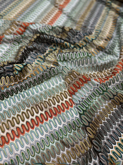 Mesh Zigzag Knit Jersey Fabric