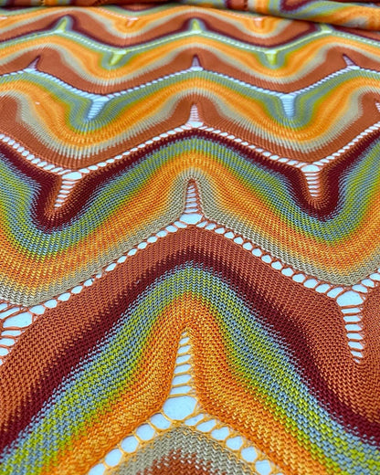 Zigzag Knit Jersey Mesh Fabric