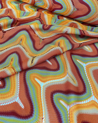 Zigzag Knit Jersey Mesh Fabric