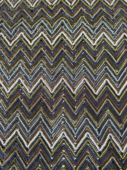 Shimmering Zigzag Knitted Mesh Fabric