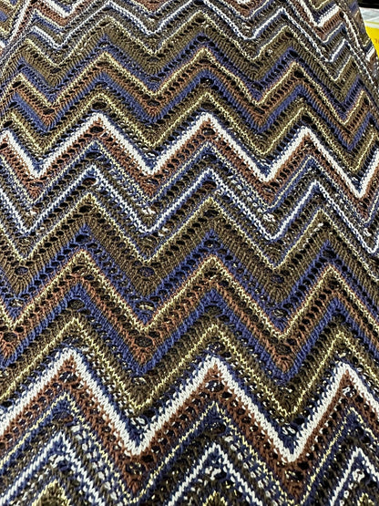 Shimmering Zigzag Knitted Mesh Fabric
