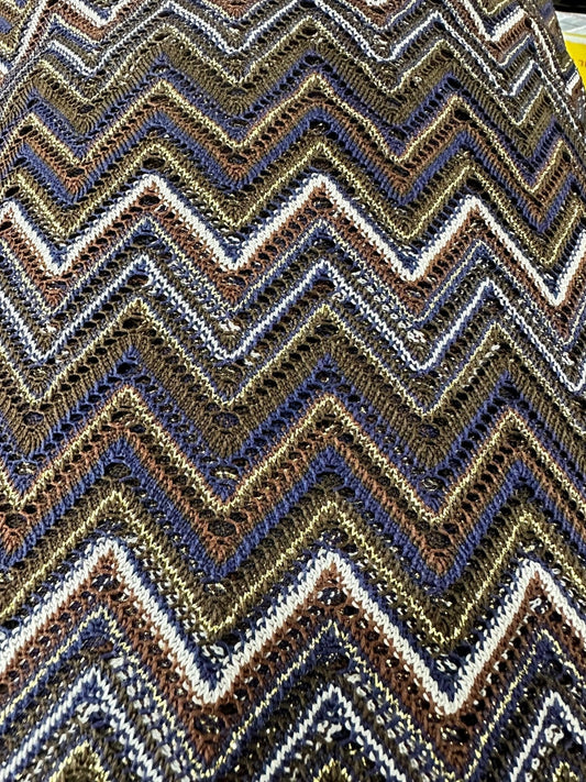 Shimmering Zigzag Knitted Mesh Fabric