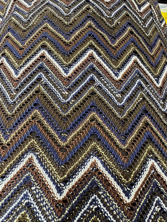 Shimmering Zigzag Knitted Mesh Fabric
