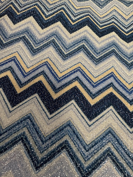 Stretch Lurex Fabric with Zigzag Pattern