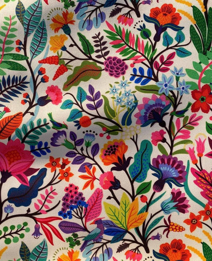 Mexican Floral Fabric – Fabric by Metre, Options: Satin, Crepe, Spandex, Chiffon