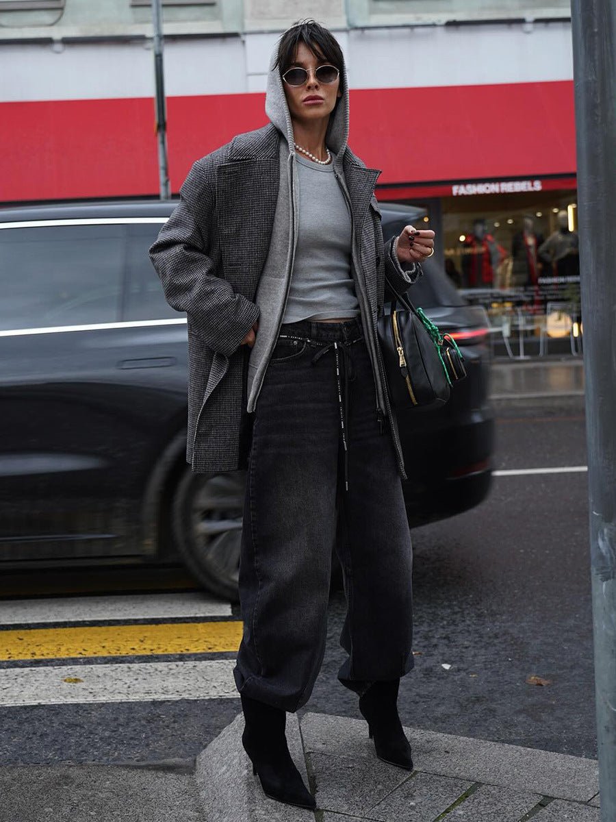 Mid-Length Double-Breasted British-Style Wool Coat