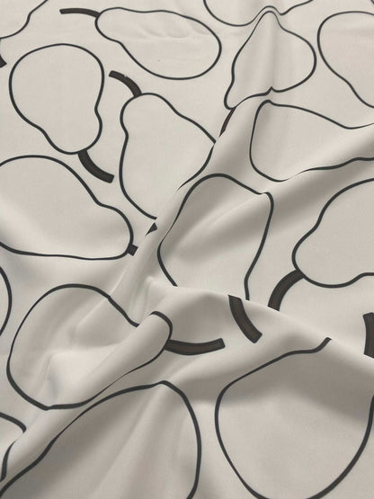 Minimalist Pear Print Fabric – Fabric by Metre, Multiple Options for Sewing & Dressmaking
