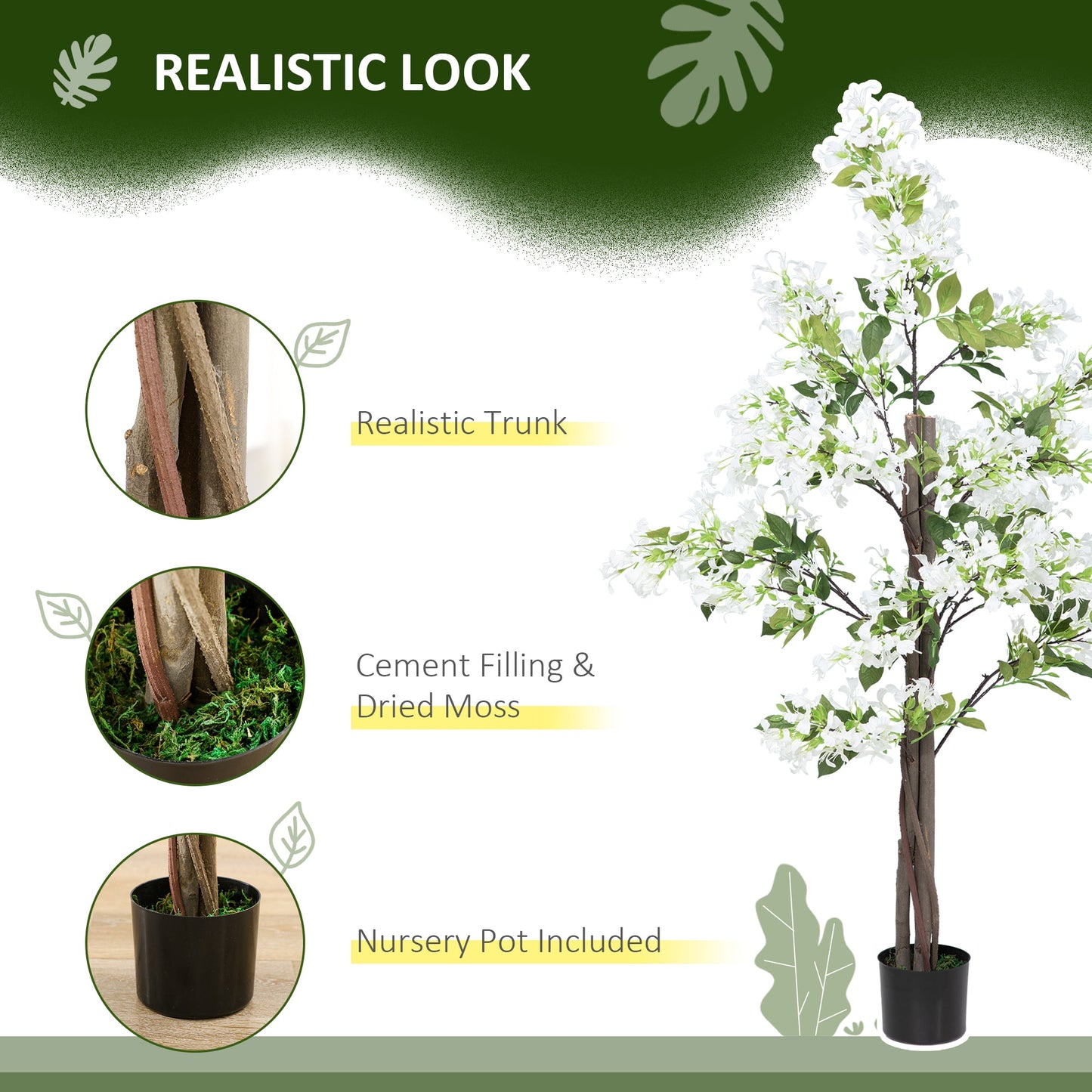 Artificial Plants Honeysuckle Flower in Pot Fake Plants with Curved Boots for Indoor Outdoor