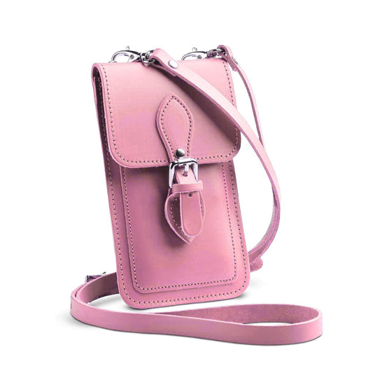 Handmade Leather Mobile Phone Pouch Plus - Pastel Violet