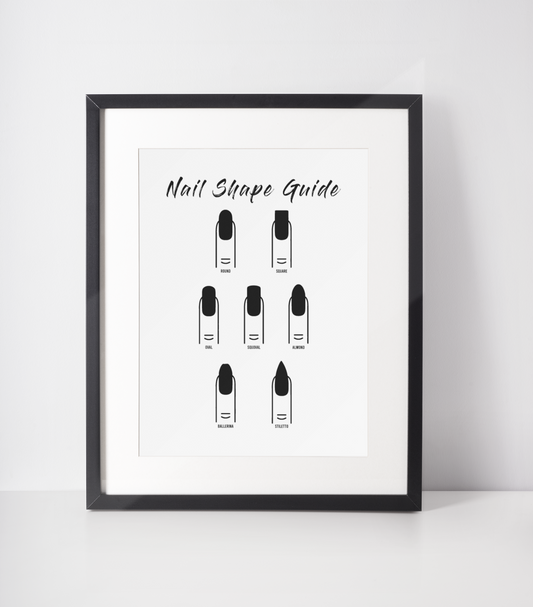 7 Nail Shapes Dressing Room Simple Wall Decor Print