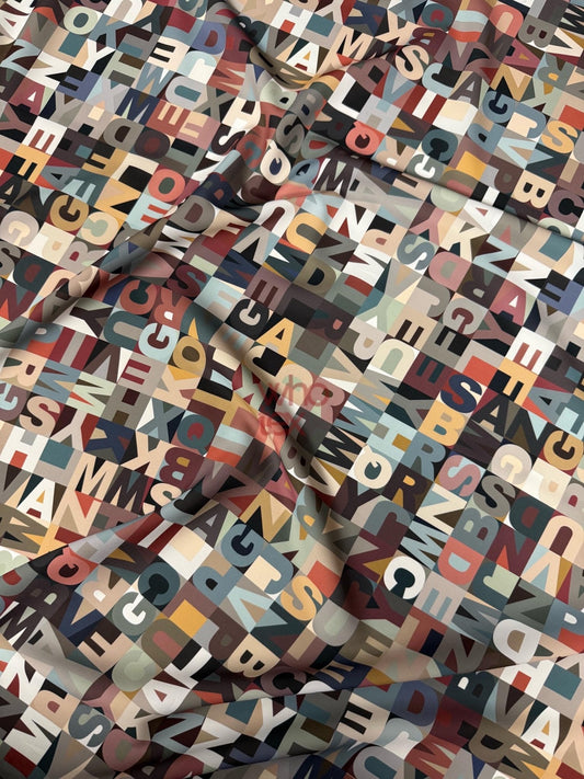 Modern Alphabet Pattern Fabric