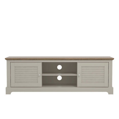 Salcombe TV Unit Light Grey 6 Shelves 2 Doors