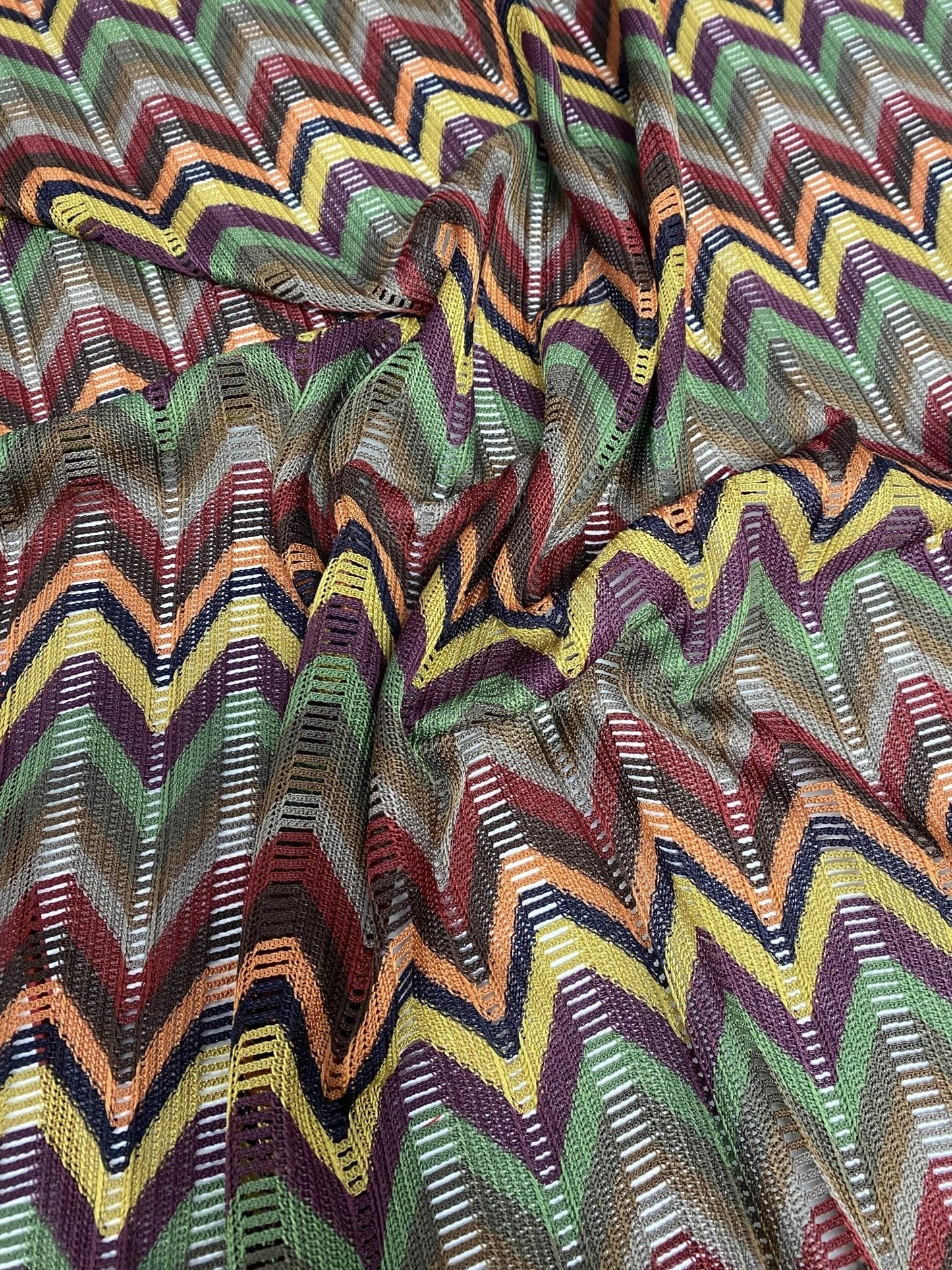 Multicolor Chevron Jacquard Fabric