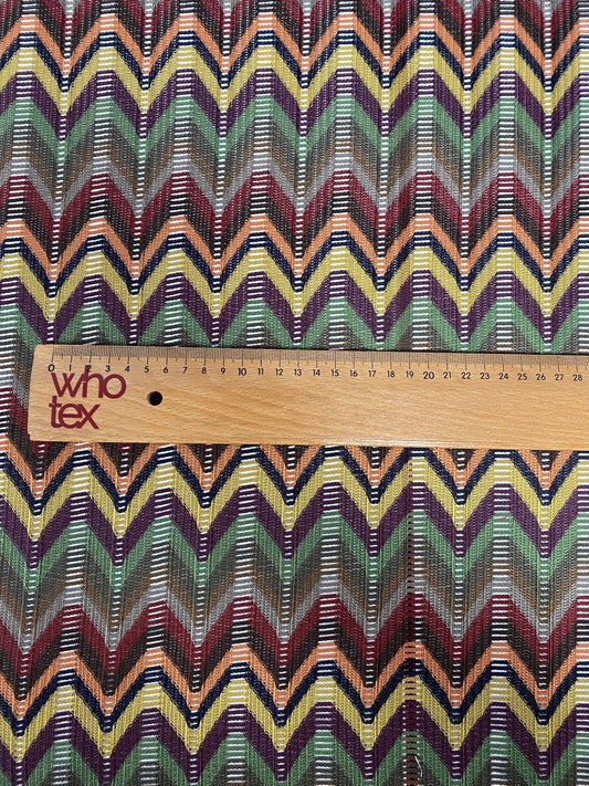 Multicolor Chevron Jacquard Fabric