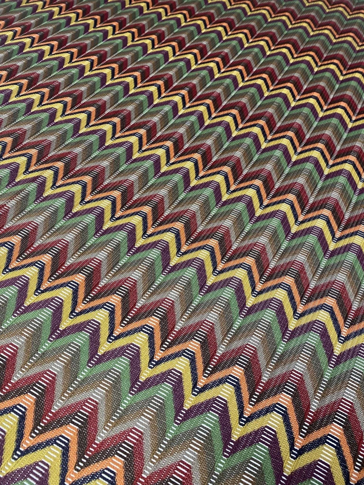 Multicolor Chevron Jacquard Fabric
