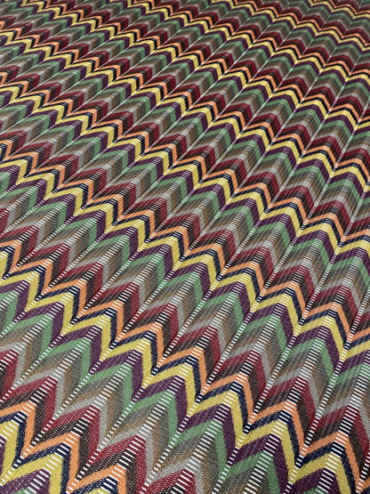 Multicolor Chevron Jacquard Fabric
