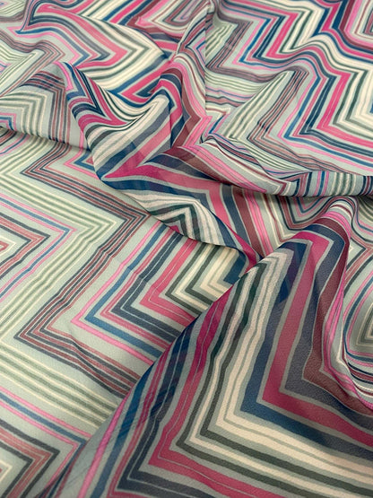 Multicolor Chevron Zigzag Fabric – Fabric by Metre, Multiple Options for Sewing & Dressmaking
