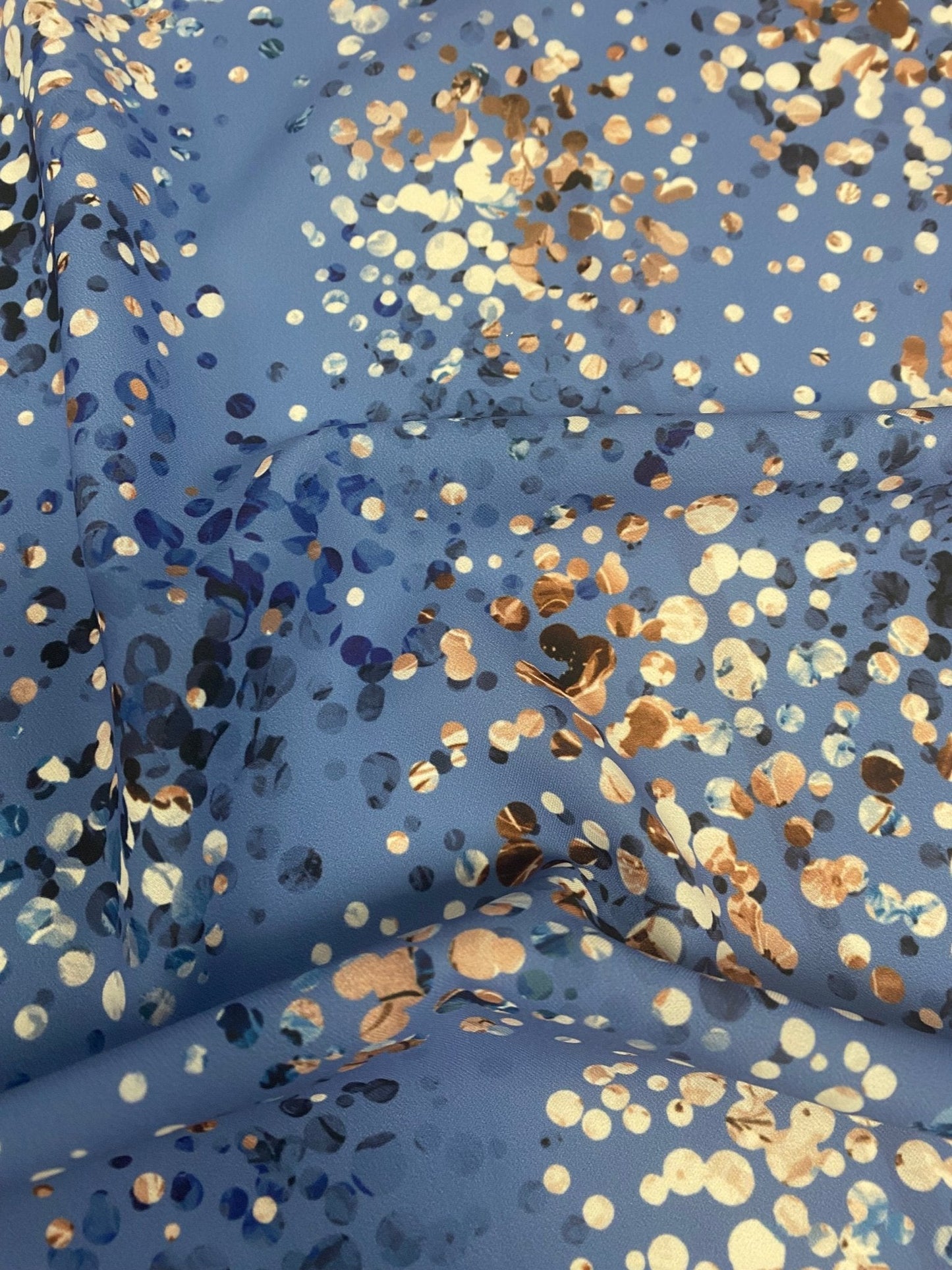 Multicolor Confetti Pattern    Abstract Dot Print Blue Fabric